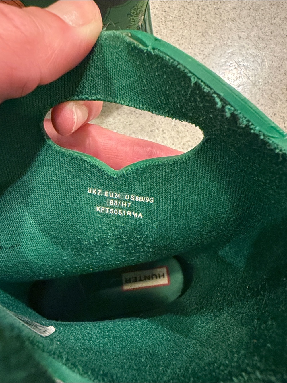 Hunter Green Kids Rain Boots with Peter Rabbit Print - Picture 4 of 4